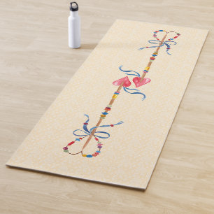 Boho Heart Arrows Yoga Mat