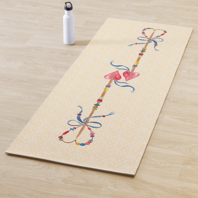 Boho Heart Arrows Yoga Mat (In Situ)