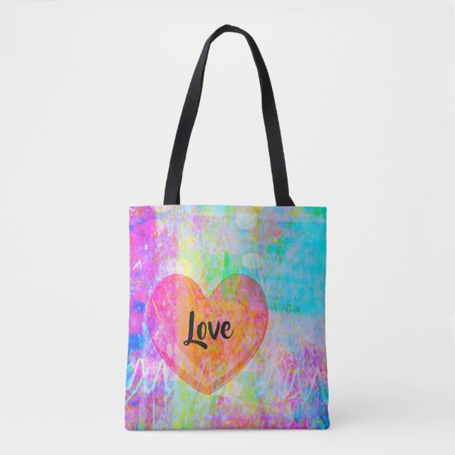 Boho Heart Love Tote Bag (Front)