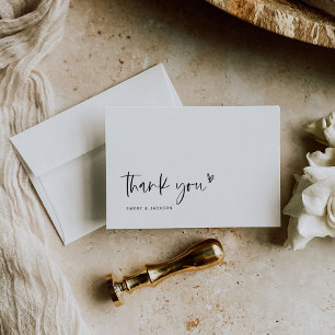 Boho Heart Thank You Wedding Baby Shower Card E100
