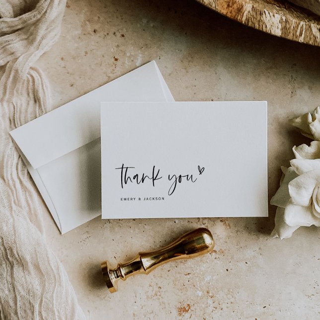 Boho Heart Thank You Wedding Baby Shower Card E100 (Creator Uploaded)