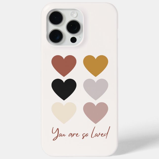 Boho Hearts Love Positive Quote You Are so Loved Case-Mate iPhone Case (Back)