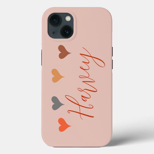 Boho hearts with name custom Case-Mate iPhone case (Back)