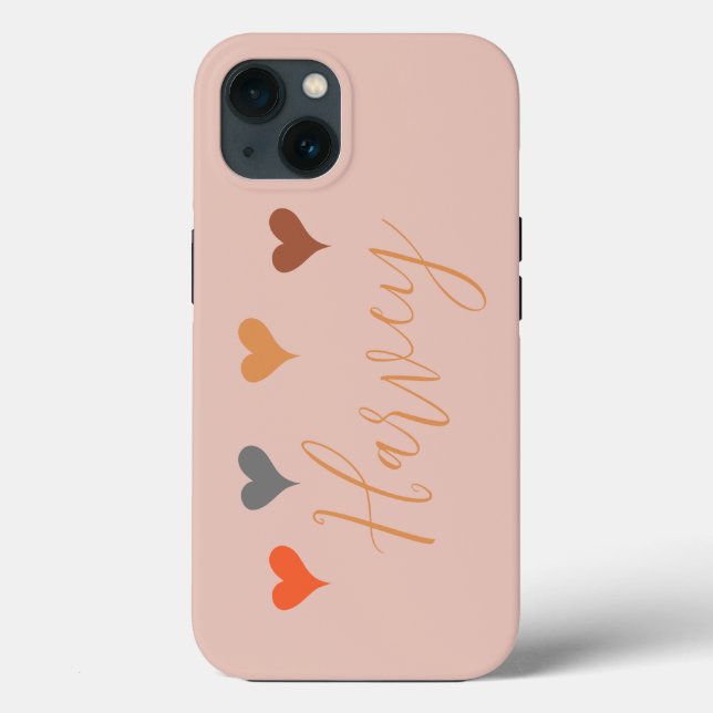 Boho hearts with name custom Case-Mate iPhone case (Back)