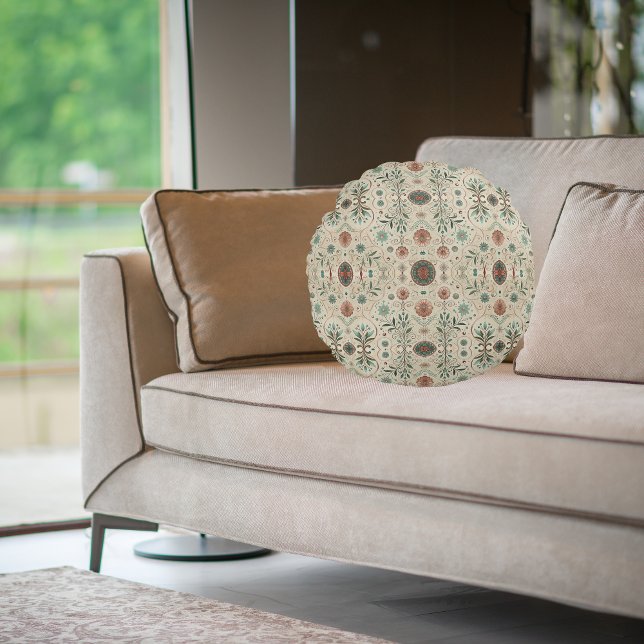 Boho Herb Pattern  Round Cushion (Creator Uploaded)