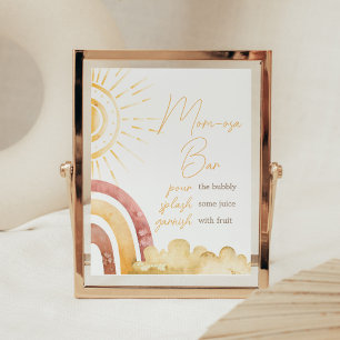 Boho Here Comes the Son Baby Shower Mum Osa Bar Poster