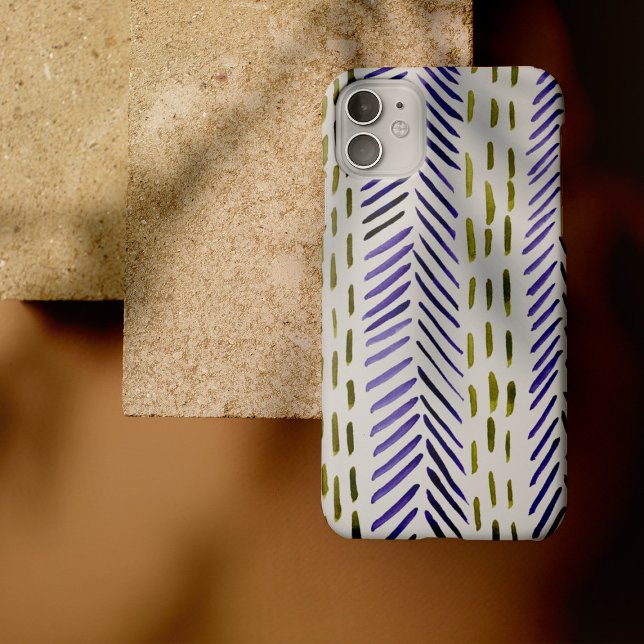 Boho herringbone pattern in purple and green Case-Mate iPhone case (Creator Uploaded)