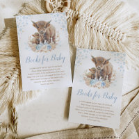 Boho Highland Cow Blue Pampas Books for Baby Boy