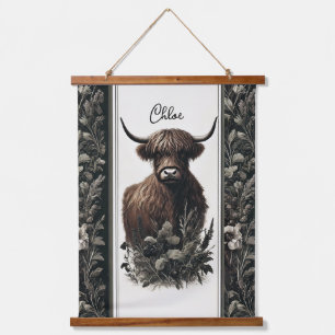 Boho Highland Cow Hanging Tapestry