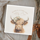 Boho Highland Cow Kids Birthday Party Napkin<br><div class="desc">Boho Highland Cow Kids Birthday Party Napkins. Click the edit/personalise button to customise this design.</div>