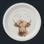 Boho Highland Cow Kids Birthday Party Paper Plate<br><div class="desc">Boho Highland Cow Kids Birthday Party Paper Plates. Click the edit/personalise button to customise this design.</div>