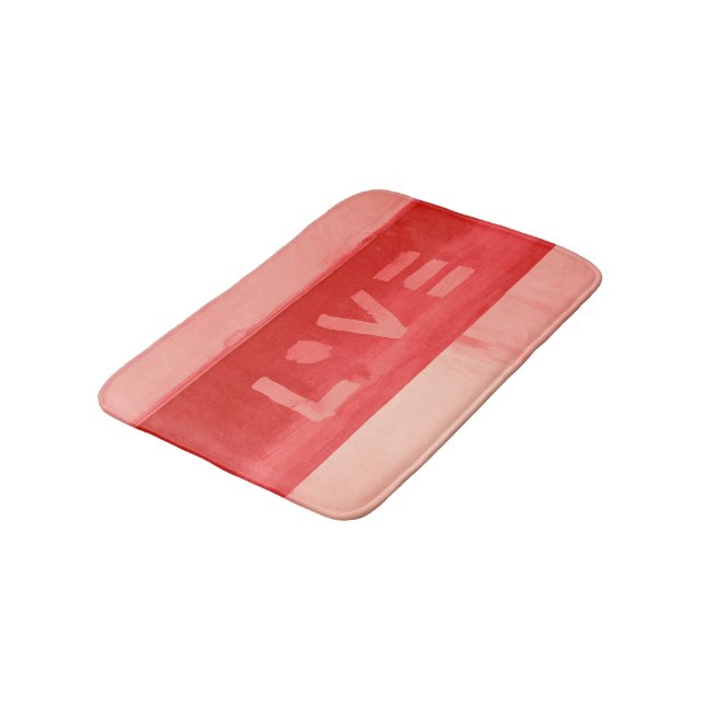 Boho Hippie Chic Living Coral Love Bath Mat (Angled)
