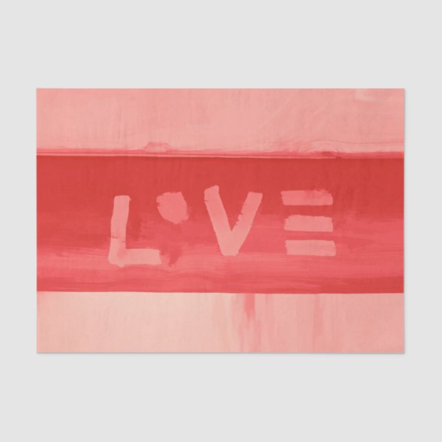 Boho Hippie Chic Living Coral Love Tissue Paper (Front)