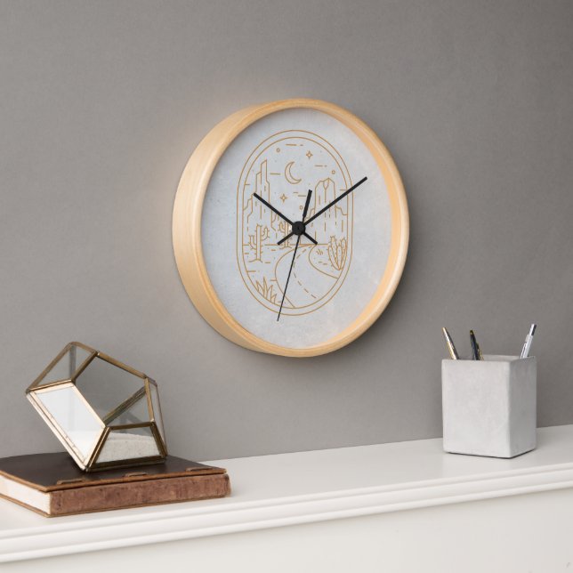 Boho Hippie Clock Bohemian Style Western (Office)