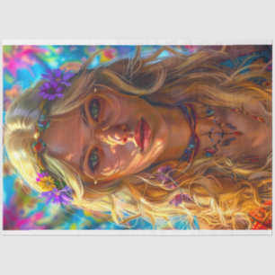 Boho Hippie Flower Child Chic Decoupage Tissue Paper
