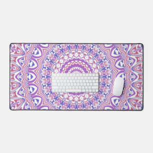 Boho Hippie Funky Groovy Bohemian Kaleidoscope Desk Mat