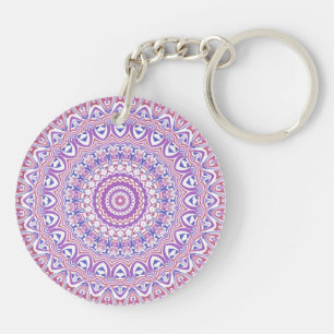 Boho Hippie Funky Groovy Bohemian Kaleidoscope Key Ring