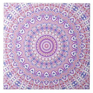 Boho Hippie Funky Groovy Bohemian Kaleidoscope Tile