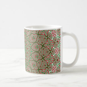 Boho Hippie Funky Trippy Ornate Christmas Mandala Coffee Mug