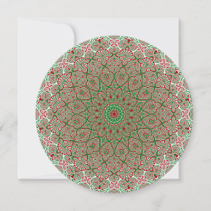 Boho Hippie Funky Trippy Ornate Christmas Mandala  Invitation