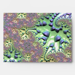 Boho Hippie Groovy Shiny Colourful Rainbow Fractal Envelope