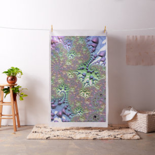 Boho Hippie Groovy Shiny Colourful Rainbow Fractal Fabric