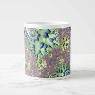 Boho Hippie Groovy Shiny Colourful Rainbow Fractal Large Coffee Mug