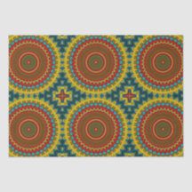 Boho Hippie Red Yellow Blue Vintage Tribal Ethnic