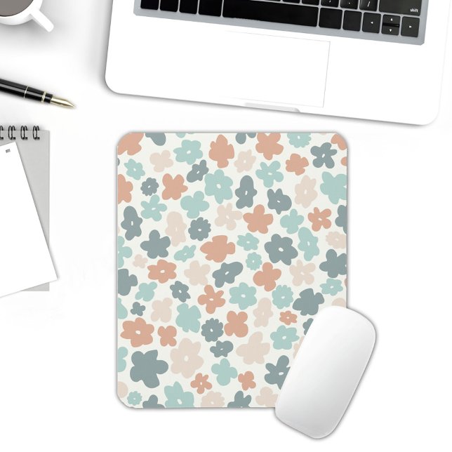 Boho hippie retro pastel flowers iPad mini cover Mouse Mat (Creator Uploaded)