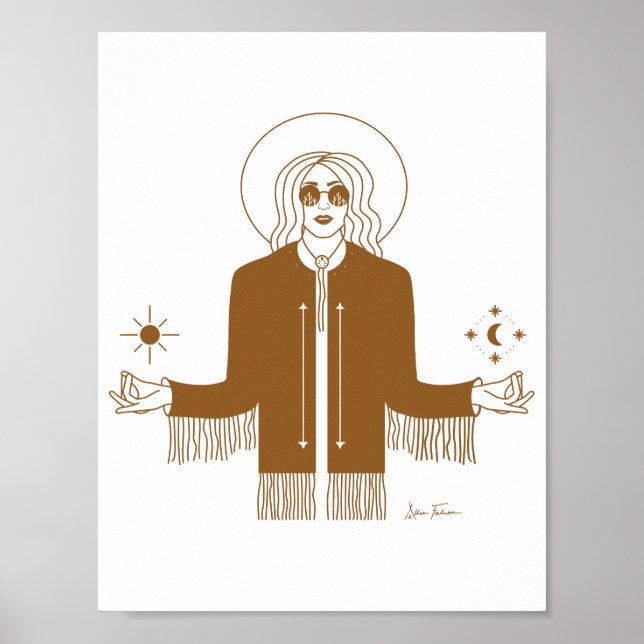 Boho Hippie Rust Wall Art Print (Front)