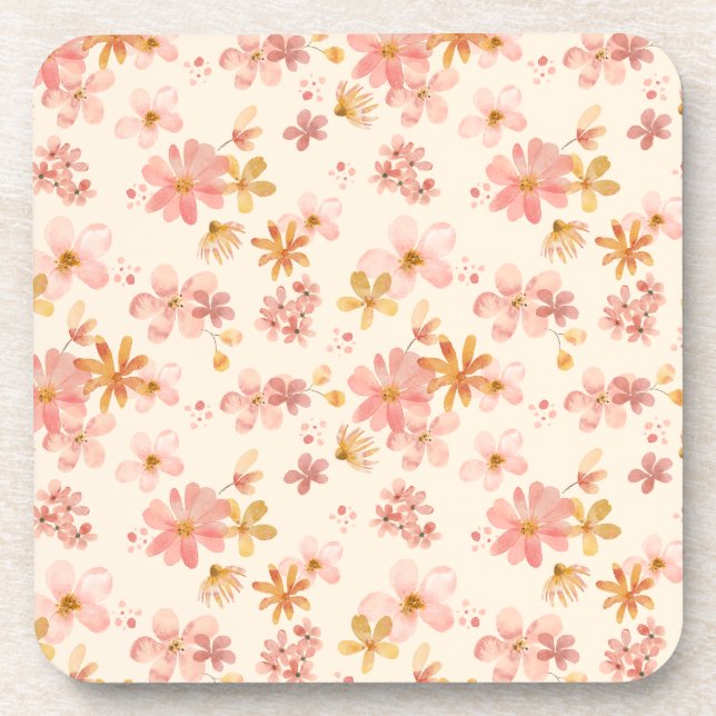Boho hippie rustic earthy natural flowers table la coaster (Front)
