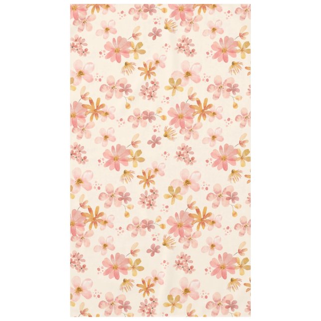 Boho hippie rustic earthy natural flowers tablecloth (Front)