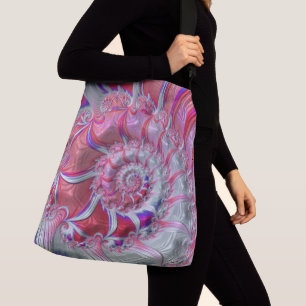 Boho Hippie Trippy Funky Nautilus Spiral Fractal  Crossbody Bag