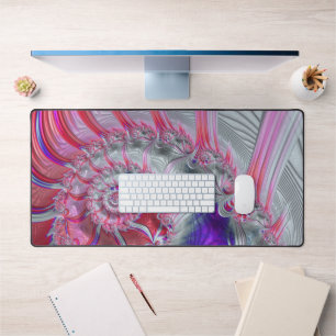 Boho Hippie Trippy Funky Nautilus Spiral Fractal Desk Mat