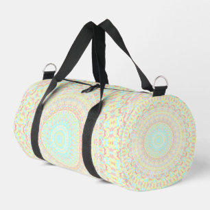 Boho Hippie Trippy Groovy Colourful Pastel Mandala Duffle Bag