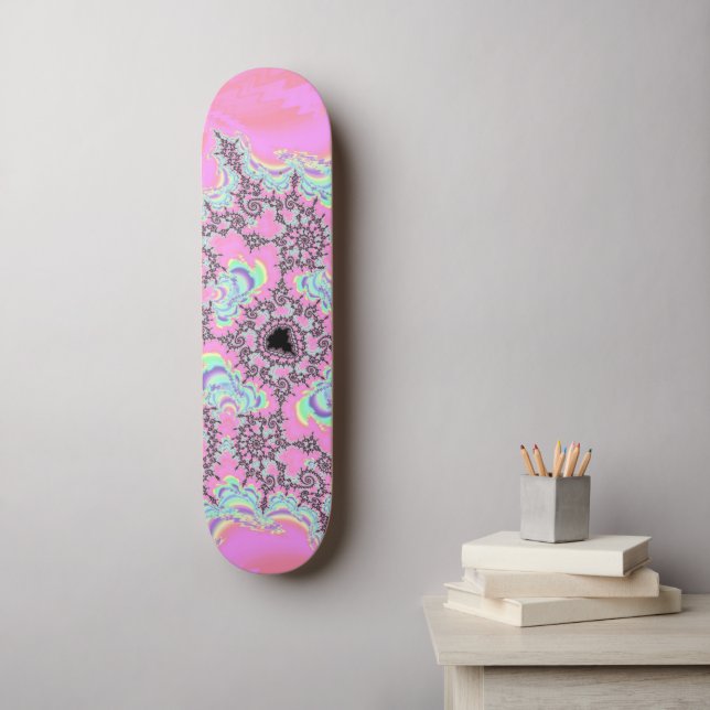 Boho Hippie Unicorn Pastel Mandelbrot Fractal Skateboard (Wall Art)