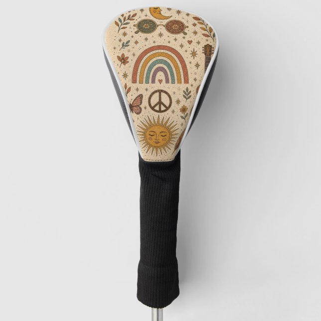 Boho Hippie Vintage Retro Golf covers (Front)