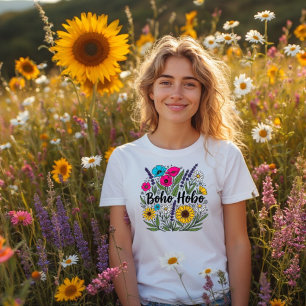 Boho Hobo flower garden design Tri-Blend Shirt