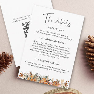 Boho Holiday Botanical Wedding Details Enclosure Card