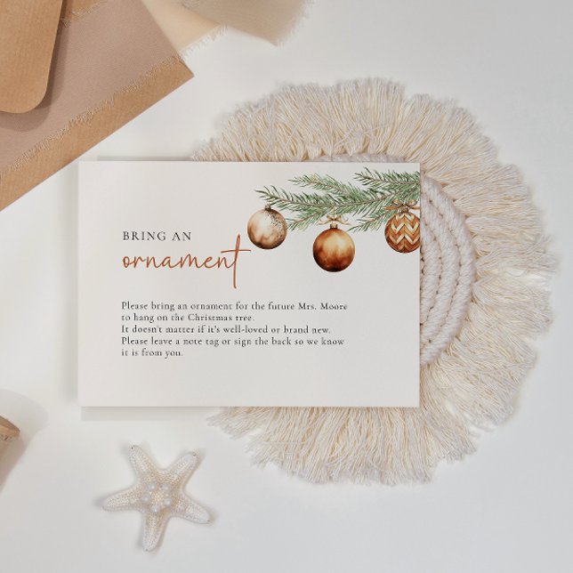 Boho Holiday Bridal Shower Bring An Ornament Enclosure Card (Creator Uploaded)