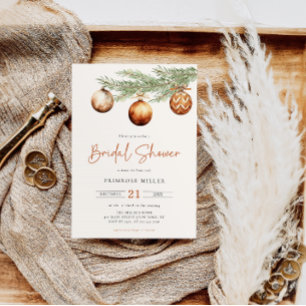 Boho Holiday Bridal Shower Winter  Invitation