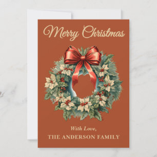 Boho Holly Berry Christmas Wreath Holiday Car