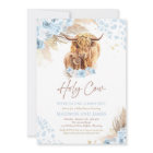 Boho Holy Cow Blue Pampas Grass Boy Baby Shower
