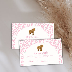 Boho Holy Cow Floral Diaper Raffle Baby Shower  Enclosure Card
