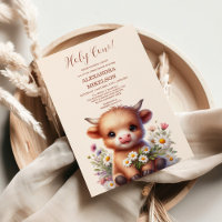 Boho Holy Cow Highland Cow Baby Shower