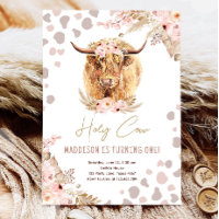 Boho Holy Cow Highland Pampas 1st First Birthday