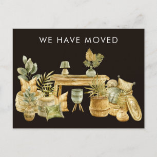 Boho Home Decor New Address Moving Announcement Postcard