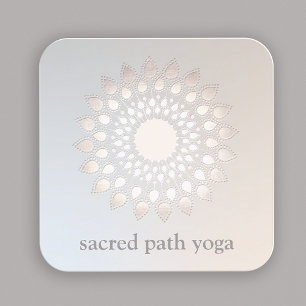 Boho Home Moon in Hands I Square Business Card