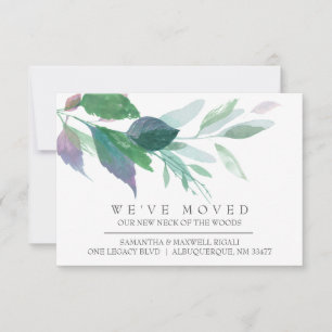 Boho Home Moving Announcement Watercolor Leaves