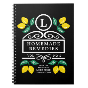 Boho Homemade Remedies Lemons Notebook